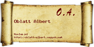 Oblatt Albert névjegykártya